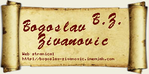 Bogoslav Živanović vizit kartica